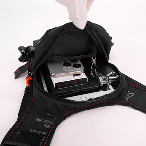 Multifunctional Chest Bag Water Resistant Gray Letter Pattern Outdoor Sports Crossbody Bag For Men Women - Product Image 2