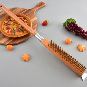 Brosse <span class=keywords><strong>à</strong></span> <span class=keywords><strong>pizza</strong></span> YINHAO avec logo personnalisé, 25 pouces, avec grattoir, résistante <span class=keywords><strong>à</strong></span> la chaleur, manche en bois extra long, brosse de nettoyage pour <span class=keywords><strong>four</strong></span> <span class=keywords><strong>à</strong></span> <span class=keywords><strong>pizza</strong></span> - Product Image 6