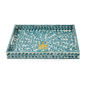 Bandeja de Servir de Alta Calidad Hecha a Mano en Vietnam con Incrustaciones de Madreperla Ecológica, Decoración para Ramadán, Platos y Vajillas con Diseños Variados - Product Image 3