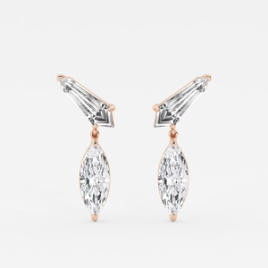 Pendientes de Diamantes Cultivados en Laboratorio con Corte Marquise y Escudo de 4 1/3 Quilates, Joyería Elegante y Moderna para Mujer, Lujo Contemporáneo - Product Image 1