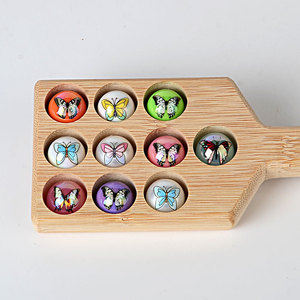 Perles rondes papillon double face imprimées multicolores en acrylique de 16 mm pour DIY, chaîne de téléphone portable, accessoire de stylo, tendance Reviright - Product Image 1