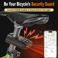 Lampu Belakang Sepeda dengan Pelacak Tersembunyi untuk Apple Find My Android Find Hub, Alarm LED 105dB + Lampu Rem, Alarm Anti Maling Isi Ulang