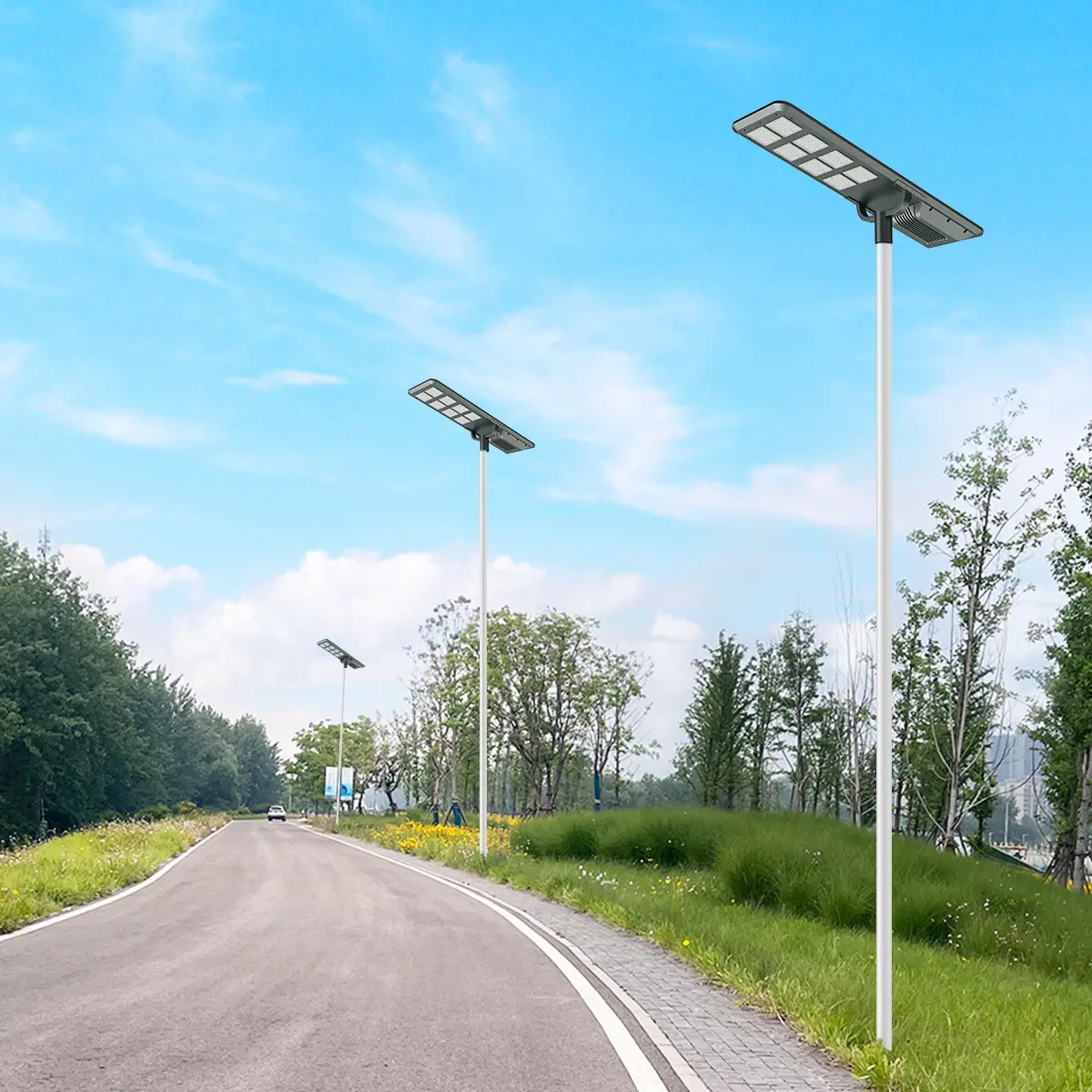 Shuntai High power Morden 50w 100w 120watt 20000lm solar power integrated led street light