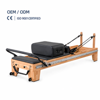 Machine de Pilates Reformer Professionnelle en Bois de Chêne Massif, Réglable sur Toute la Longueur, Portable, pour la Santé, Usage Commercial en Salle de Sport et Studio de Fitness