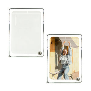 Dual Display Blank Sublimation Crystal <b>Photo</b> <b>Frame</b> - Versatile DIY <b>Glass</b> <b>Frame</b> for Horizontal/Vertical Desktop Decoration - Product Image 5