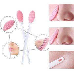<span class=keywords><strong>Brosse</strong></span> Lèvres <span class=keywords><strong>Exfoliante</strong></span> Personnalisable avec Logo et <span class=keywords><strong>Brosse</strong></span> Nettoyante Nez Double Face en Silicone Souple pour Gommage Lèvres et Retrait Points Noirs du Nez - Product Image 6