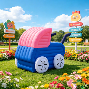 Ballon de dessin animé de landau gonflable extérieur pour la publicité d'événement et le modèle de <span class=keywords><strong>voiture</strong></span> gonflable de célébration pour la promotion - Product Image 1