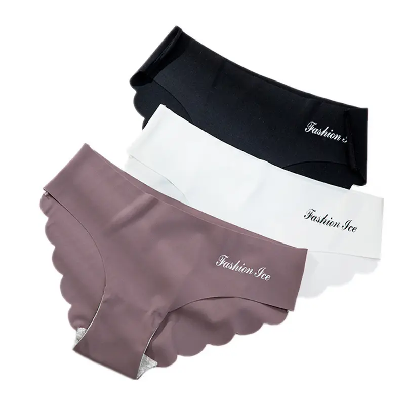 Women Seamless Panty Set Solid Invisible Underwear Sexy Low Waist Briefs Women's Underpants Lingerie Dropship 3 Pcs Panties