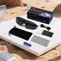 Lunettes de soleil polarisées pour le sport, écouteurs sans fil audio directionnels, commande par bouton-poussoir, étanches IPX-5, chargement magnétique 55+55