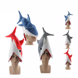 Chapeau en peluche Requin Piranha Halloween en coton doux, 18 motifs personnalisables, accessoire de cosplay, chapeau amusant, tendance très prisée - Product Image 6