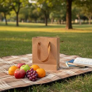 Factory Price Wide-handled Various Sizes <b>Biodegradable</b> Brown Kraft Paper Bag - Product Image 1