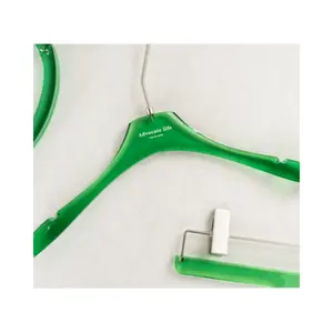 Green Clear Luxury Cloth Hanger Closet Plastic Lucite Coat Hangers Premium Acrylic Hangers for Clothing Shop
