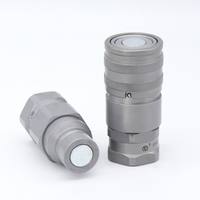 Raccord hydraulique rapide à face plate fileté NPT 1/2 pouce en acier au carbone pour chargeuse compacte