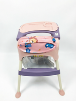 Chaise haute multifonctionnelle pour bébé avec dossier en forme d'aile, base coulissante, chaise haute pour enfants à domicile