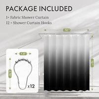 Ensemble de rideaux de douche en tissu polyester imperméable et lavable CF Custom Wholesale 72x72 pouces avec 12 crochets pour salle de bain