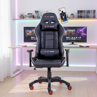 Chaise de jeu personnalisable en cuir PU au design moderne avec fonctions pivotantes, extensibles et massage