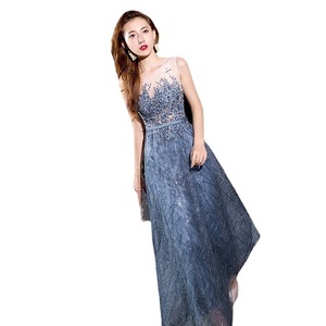 <span class=keywords><strong>Robe</strong></span> de soirée <span class=keywords><strong>longue</strong></span> et fine bleue féerique pour femme, idéale pour les réceptions et banquets, collection <span class=keywords><strong>été</strong></span> 2024, ambiance élégante - Product Image 5