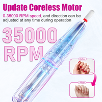 Kit de perceuse à ongles rechargeable multifonctionnel, perceuse à ongles électrique professionnelle sans fil pour manucure et pédicure, 35000 tr/min