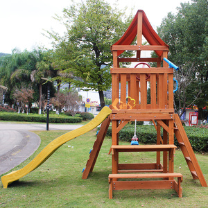 屋外の子供たちの庭木製の子供たちのスイングとスライドの遊び場 - Product Image 4