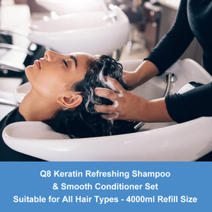 Shampoo rafraîchissant à la kératine Q8, 135 oz |   100% Vegan et <span class=keywords><strong>sans</strong></span> cruauté envers les animaux |   Shampoo hydratant pour tous types de cheveux |   Taille de recharge en gallon - Product Image 3
