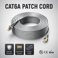 Câble Patch RJ45 Cat6 Cat6A Entièrement Blindé à Faible Coût pour Usine, CCA UTP FTP SFTP, Câble Ethernet pour Caméra de Sécurité CCTV