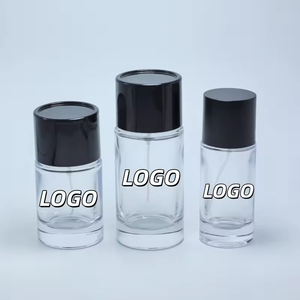 New Design 30ml 50ml 100ml Crimp Perfume <b>Bottle</b> Round Perfume Glass <b>Bottle</b> With Black Cap - Product Image 1