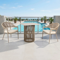 Ensemble de table de bistrot d'extérieur 3 pièces Foshan, chaise en corde pour jardin, mobilier de balcon