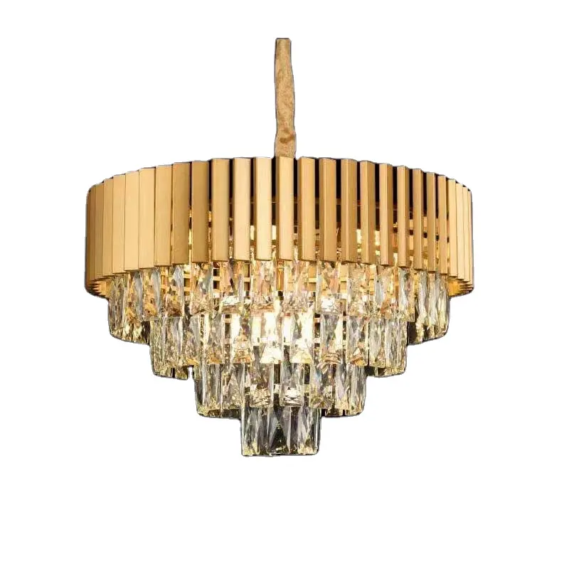 Residential hotel home golden pendant lamps contemporary living room luxury modern k9 crystal chandelier lighting