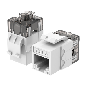 180 °   Connecteur Keystone Cat6 UTP sans outil, <span class=keywords><strong>RJ45</strong></span> 8P8C plaqué or, clip externe, norme de câblage T568B, 100 % testé - Product Image 3