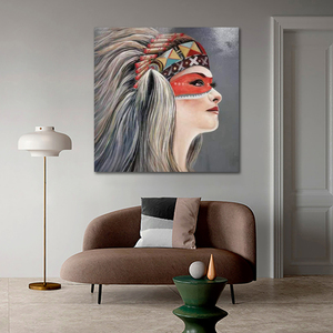 Décor à la maison <span class=keywords><strong>affiches</strong></span> murales 100% Design Original américain fleur tribal oeuvre peinture femmes toile art - Product Image 1