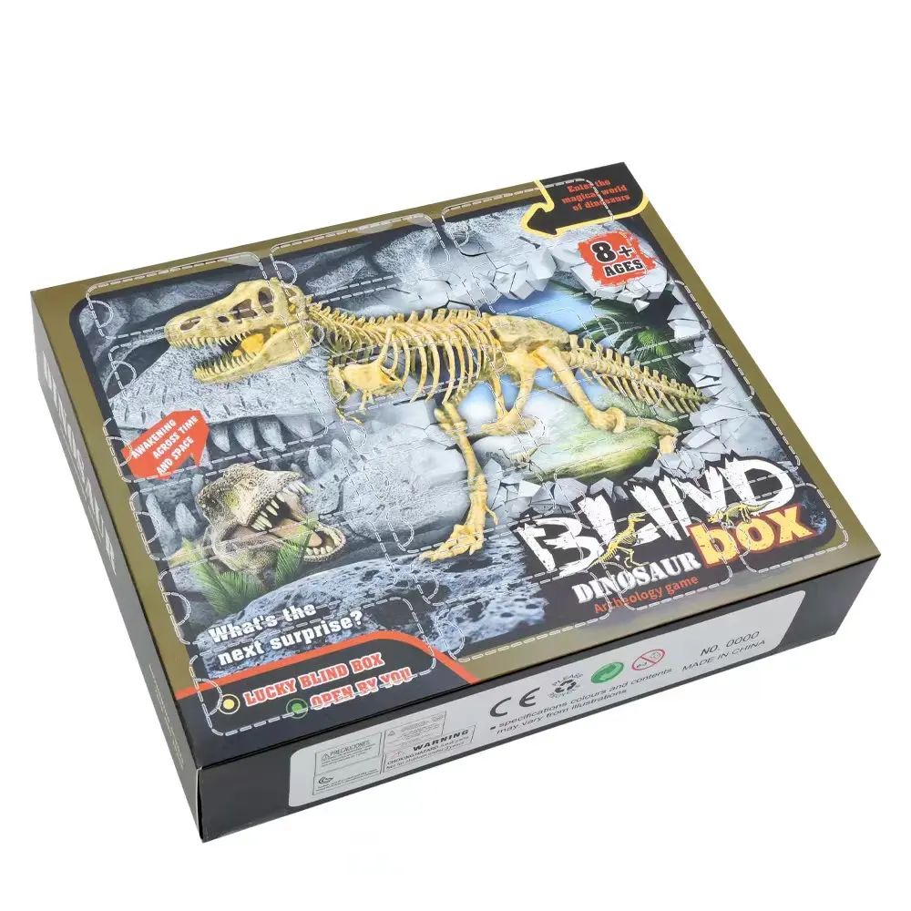 Vendita calda scatola per tende di dinosauro fisiologico puzzle per bambini dinosauro ardesia scheletro modello scavo giocattolo uova all'ingrosso