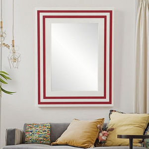 Handmade tuyến tính hình chữ nhật tường gương pháp cổ phong cách bằng gỗ khung nghệ thuật Deco Thiết kế trang trí nhà - Product Image 1