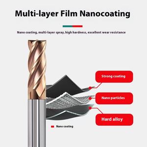 Fraise à fond plat allongée à 4 lames en carbure de tungstène cémenté à 55 degrés pour l'usinage CNC de l'acier - Product Image 3