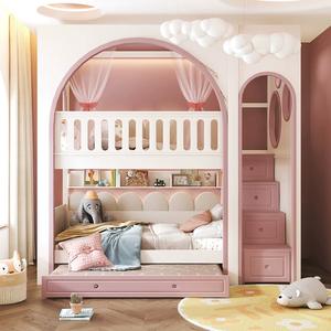 Cama litera con diseño moderno de castillo de princesa JS, tamaño completo, ecológica, con almacenamiento para dormitorio, uso escolar, para niños - Product Image 5
