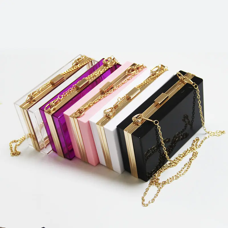 Good Quality Clear Acrylic Clutch Bag Women Cute Handbag Stadium Approved Crossbody Evening Ladies Purse Factory Price