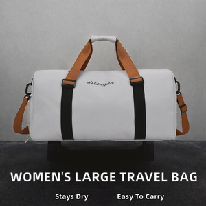 Sac de voyage en polyester grande capacité, tendance, avec fermeture éclair, imperméable, pour sport et gym, avec bandoulière et séparation humide/sec - Product Image 2