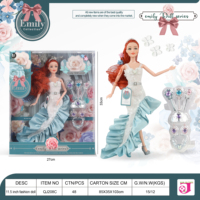 Poupée Princesse de 11,5 pouces, une poupée élégante et stylée en robe de bal avec des manches bouffantes, une poupée Princesse luxueuse, jouet de jeu de rôle
