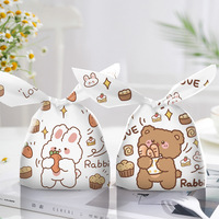 Emballage cadeau personnalisé en gros, oreilles de lapin de dessin animé, en-cas, bonbons, pain, motif animal mignon, pochette en EVA, recyclable, avec bec verseur