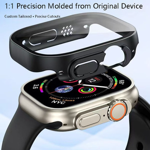 Custodia Impermeabile in Vetro Temperato All-in-One per <span class=keywords><strong>Apple</strong></span> <span class=keywords><strong>Watch</strong></span> Serie 11 9 <span class=keywords><strong>8</strong></span>, Bordo Dritto Opaco Elettroplaccato, Protezione Completa - Product Image 6