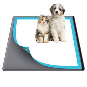 Tapis de protection pour toilettes de chien en silicone 45 x 60 cm, jetable, anti-fuite, à rebord haut, adhésif, antidérapant, pour protection du sol domestique, pour animaux de compagnie - Product Image 1