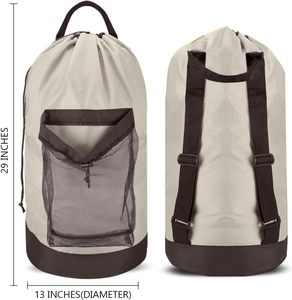 Sac à linge pliable 100L avec sangles de poitrine, grand sac de voyage pour vêtements sales - Product Image 2