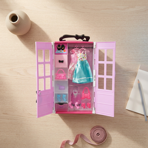 Pink Mini Wardrobe Doll Accessory Set with Clothes and Accessories for Girls 5-7 Years - Product Image 1