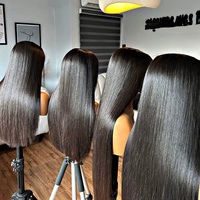 Perruque SDD en cheveux humains vietnamiens bruts, coupe longue bob, 13x4 sans colle, lisse, pour perruques Lace Front en dentelle transparente