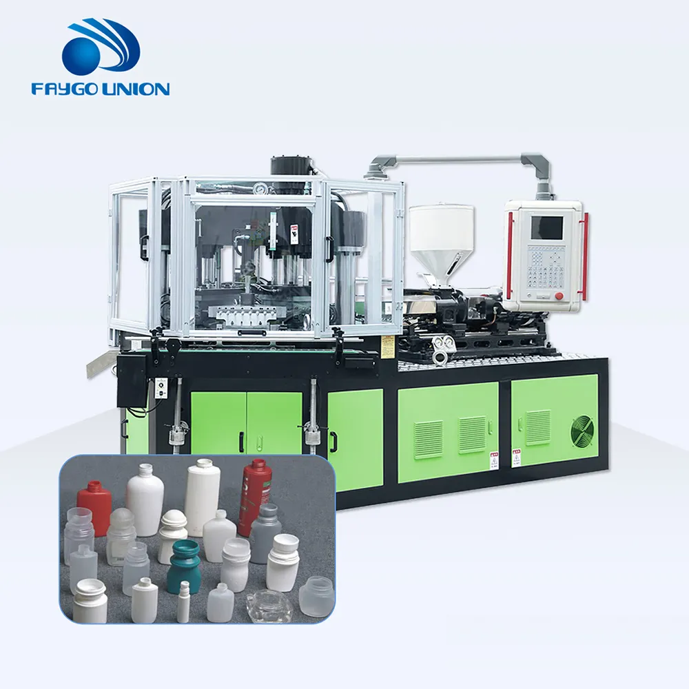 Mesin cetak peregangan injeksi otomatis penuh langsung dari pabrik untuk membuat botol PC PE PP kapasitas maksimal 4 lubang