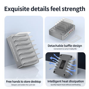 Station de charge rapide intelligente 75W 4C2A PD QC avec support USB-C pour iPhone/iPad/<span class=keywords><strong>iPencil</strong></span>/Tablette/téléphone portable certifiée ROHS CE - Product Image 5