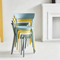 Best-seller de l'industrie, chaise de salle à manger en plastique nordique, plusieurs options de couleurs, pour bureau, café, restauration, magasin
