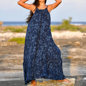 เดรสยาวลายโบฮีเมียนฤดูร้อนใหม่ แต่งระบาย ผ้าลินินคอตตอนเนื้อนุ่ม สไตล์ฮาวาย แบบสั่งตัดได้ - Product Image 3