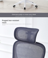 Nouveau design de support lombaire en tissu de qualité supérieure, chaise de direction en maille noire, chaises de bureau pivotantes