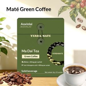 Yerba <span class=keywords><strong>Mate</strong></span> Brasileña y Café Verde Liofilizado, Café Negro <span class=keywords><strong>Sin</strong></span> Azúcar, <span class=keywords><strong>Sin</strong></span> Grasa, Alto en Cafeína con Inulina y Oligomaltoz, en Caja - Product Image 1