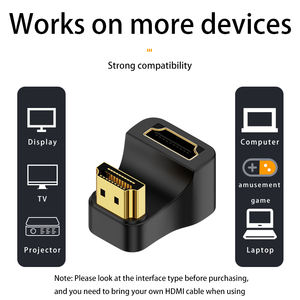 180 Graden Hd 2.1 8K @ 60Hz Converter U-Vorm Man Naar Vrouw Adapter Voor Monitor Scherm Laptop Ps4/3 Pc Tv Projector Extender - Product Image 3